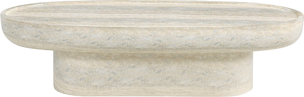 Meridian Furniture Tivoli Travertine Concrete Art Deco Coffee Table for Indoor and Outdoor Living 99049Travertine-CT