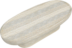 Meridian Furniture Tivoli Travertine Concrete Art Deco Coffee Table for Indoor and Outdoor Living 99049Travertine-CT