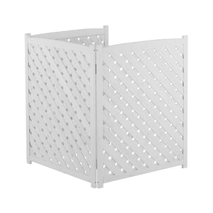 English Elm 3-panel Outdoor Wood Slatted Privacy Screen Enclosure for Patio Equipment Areas White W2640P389245