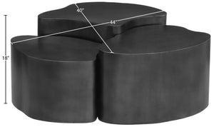 Meridian Furniture Banyan Sculptural Iron Coffee Table with Organic Petal Base for Glam Eclectic Living Rooms Black 99050Black-CT