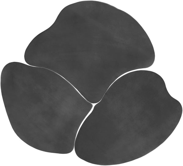 Meridian Furniture Banyan Sculptural Iron Coffee Table with Organic Petal Base for Glam Eclectic Living Rooms Black 99050Black-CT