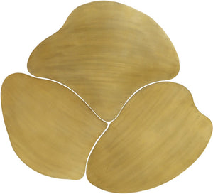 Meridian Furniture Banyan Sculptural Iron Coffee Table with Organic Petal Base for Glam Eclectic Living Rooms Gold 99050Gold-CT