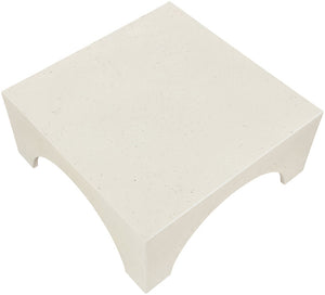 Meridian Furniture Renza Sculptural Concrete Coffee Table Art Deco Arch Design for Indoor Outdoor Patio Use Cream 99051Cream-CT