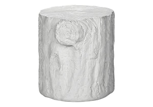 English Elm Accent Tree Stump Round Side Table Sculptural White Magnesium Oxide Indoor Outdoor B2710P461669