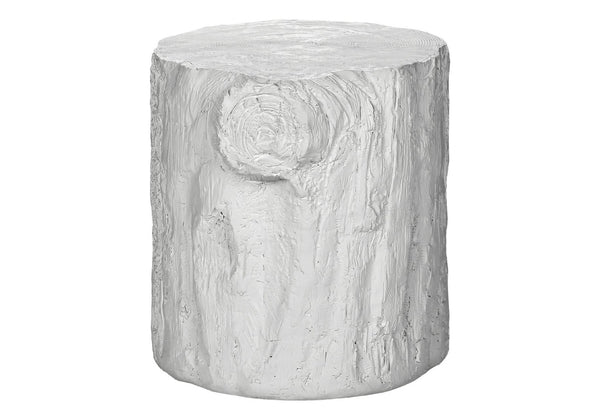 English Elm Accent Tree Stump Round Side Table Sculptural White Magnesium Oxide Indoor Outdoor B2710P461669