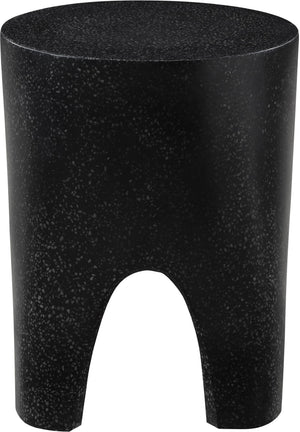 Meridian Furniture Foligno Sculptural Concrete End Table with Arched Cutouts for Indoor Outdoor Living Spaces Black 99054Black-ET