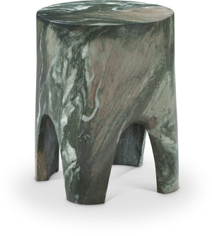 Meridian Furniture Foligno Sculptural Concrete End Table with Arched Cutouts for Indoor Outdoor Living Spaces Green 99054Green-ET