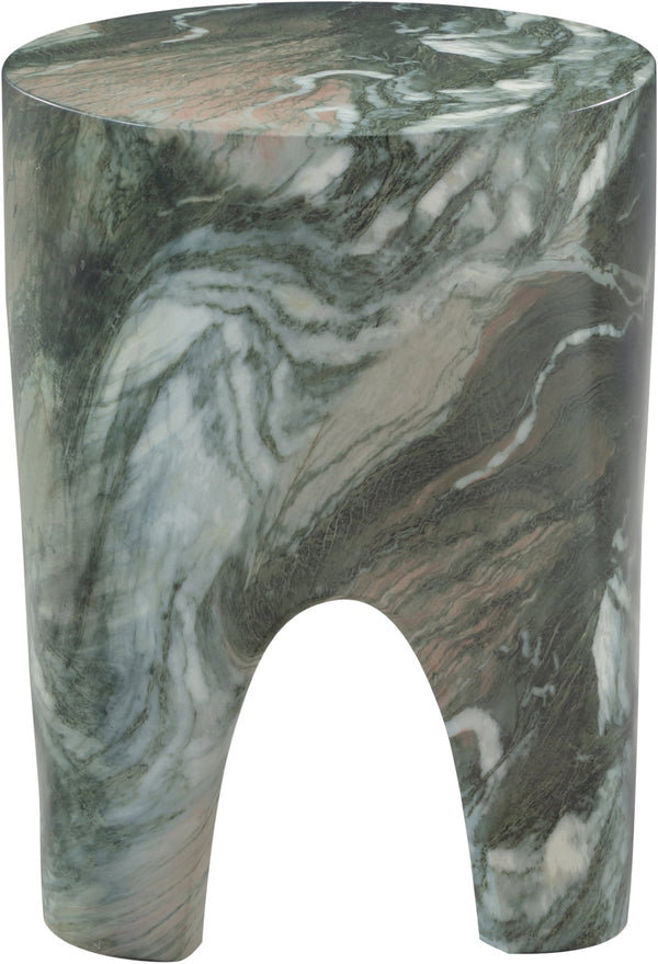 Meridian Furniture Foligno Sculptural Concrete End Table with Arched Cutouts for Indoor Outdoor Living Spaces Green 99054Green-ET