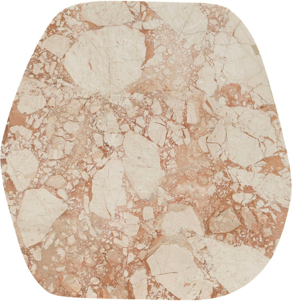 Meridian Furniture Puglia Marble Square Coffee Table with Sculptural Solid Oak Legs for Modern Living Rooms Cream 99057Breccia-CT