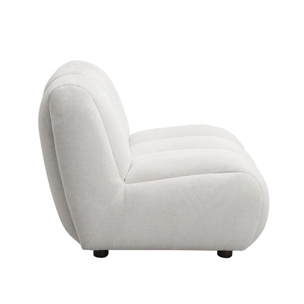 English Elm Manilla Ivory White Linen Chair with Channel Tufting, Pocket Coil Seat & Accent Pillows for Comfort B2726P245032