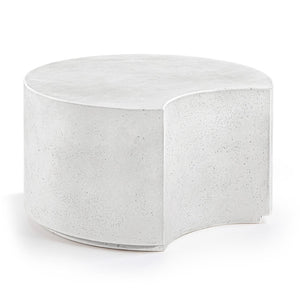 Meridian Furniture Imperia Sculptural Concrete Coffee Table Art Deco Inspired for Indoor Outdoor Living Spaces White 28.75" W x 28.75" D x 16.25" H 99060White-CT