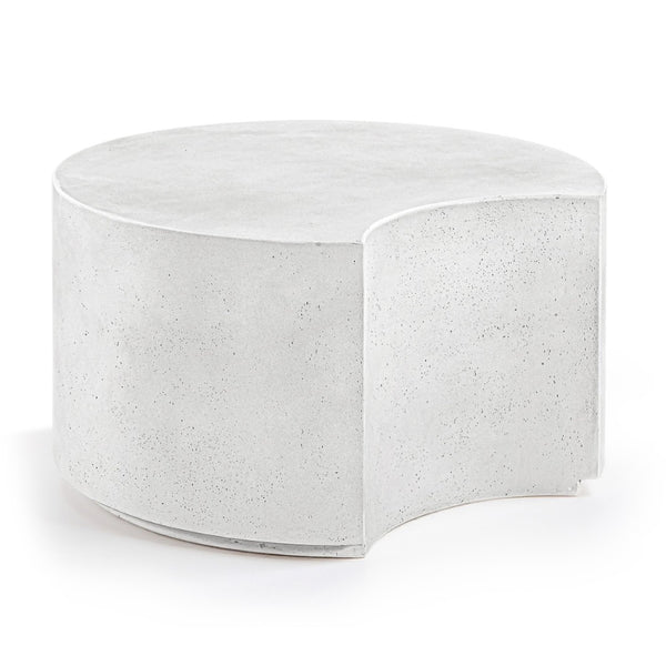 Meridian Furniture Imperia Sculptural Concrete Coffee Table Art Deco Inspired for Indoor Outdoor Living Spaces White 28.75" W x 28.75" D x 16.25" H 99060White-CT