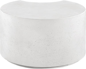 Meridian Furniture Imperia Sculptural Concrete Coffee Table Art Deco Inspired for Indoor Outdoor Living Spaces White 28.75" W x 28.75" D x 16.25" H 99060White-CT