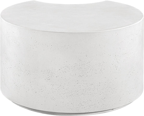 Meridian Furniture Imperia Sculptural Concrete Coffee Table Art Deco Inspired for Indoor Outdoor Living Spaces White 28.75" W x 28.75" D x 16.25" H 99060White-CT