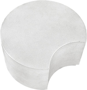 Meridian Furniture Imperia Sculptural Concrete Coffee Table Art Deco Inspired for Indoor Outdoor Living Spaces White 28.75" W x 28.75" D x 16.25" H 99060White-CT