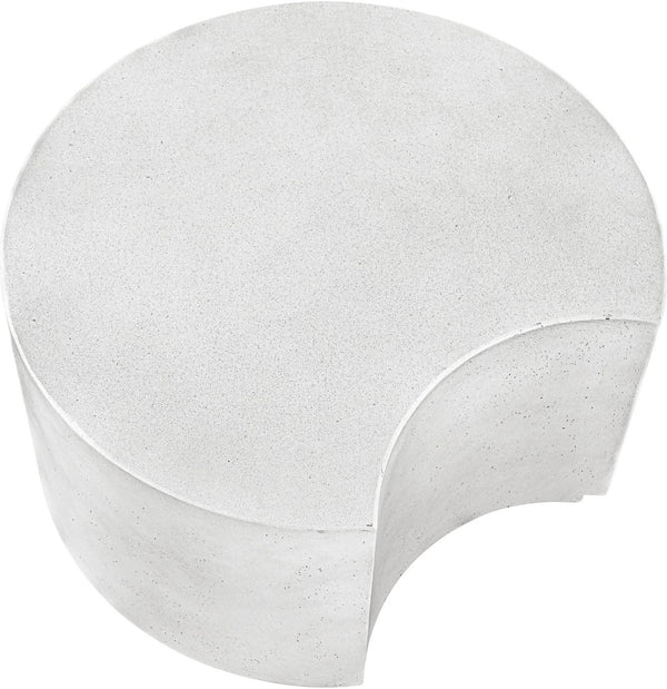 Meridian Furniture Imperia Sculptural Concrete Coffee Table Art Deco Inspired for Indoor Outdoor Living Spaces White 28.75" W x 28.75" D x 16.25" H 99060White-CT