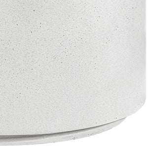 Meridian Furniture Imperia Sculptural Concrete Side Table Art Deco Curves for Indoor Outdoor Living 99060White-ET