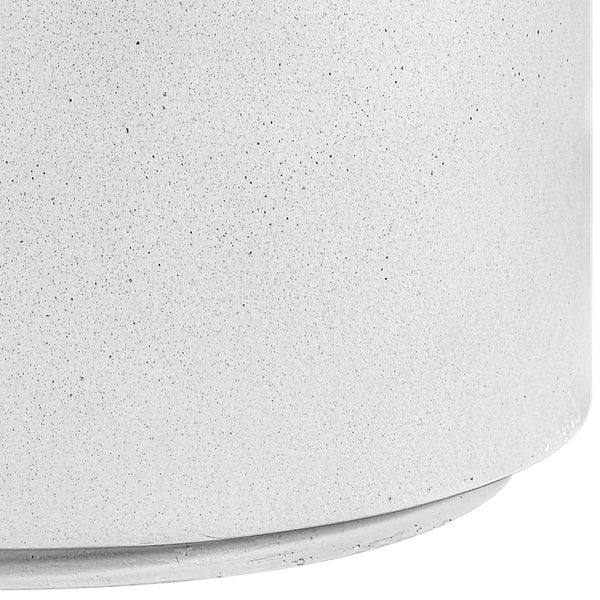Meridian Furniture Imperia Sculptural Concrete Side Table Art Deco Curves for Indoor Outdoor Living 99060White-ET