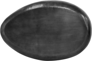 Meridian Furniture Capsule Sculptural Cast Aluminum Oval Coffee Table with Antique Finish for Modern Living Rooms Black 38" W x 24" D x 14.5" H 99062Black-CT