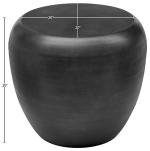 Meridian Furniture Capsule Sculptural Cast Aluminum Side Table with Elegant Finish for Modern Living Room Accent Black 99062Black-ET