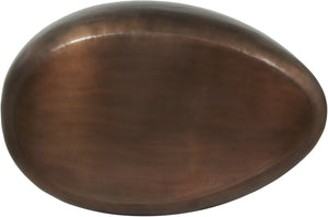 Meridian Furniture Capsule Sculptural Cast Aluminum Oval Coffee Table with Antique Finish for Modern Living Rooms Brown 38" W x 24" D x 14.5" H 99062Brown-CT