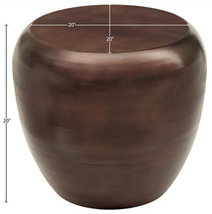 Meridian Furniture Capsule Sculptural Cast Aluminum Side Table with Elegant Finish for Modern Living Room Accent Brown 99062Brown-ET