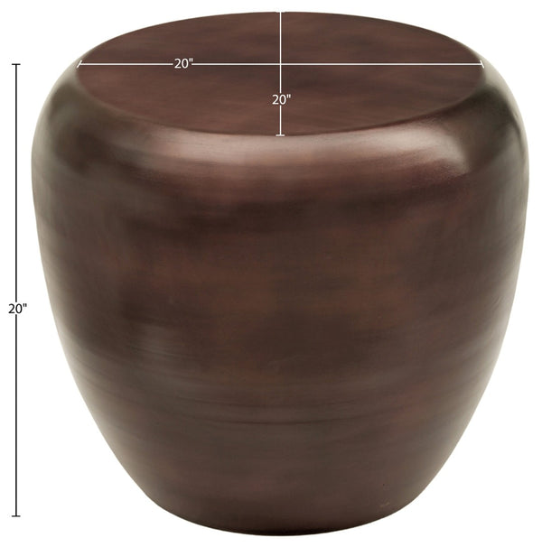 Meridian Furniture Capsule Sculptural Cast Aluminum Side Table with Elegant Finish for Modern Living Room Accent Brown 99062Brown-ET