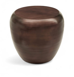 Meridian Furniture Capsule Sculptural Cast Aluminum Side Table with Elegant Finish for Modern Living Room Accent Brown 99062Brown-ET