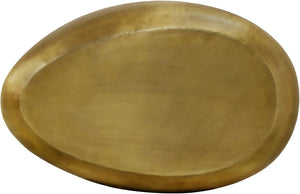 Meridian Furniture Capsule Sculptural Cast Aluminum Oval Coffee Table with Antique Finish for Modern Living Rooms Gold 38" W x 24" D x 14.5" H 99062Gold-CT