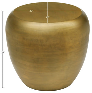 Meridian Furniture Capsule Sculptural Cast Aluminum Side Table with Elegant Finish for Modern Living Room Accent Gold 99062Gold-ET