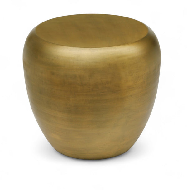 Meridian Furniture Capsule Sculptural Cast Aluminum Side Table with Elegant Finish for Modern Living Room Accent Gold 99062Gold-ET