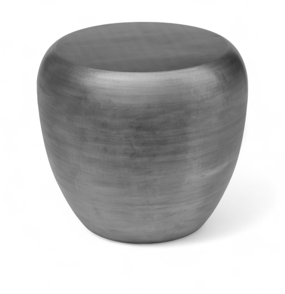 Meridian Furniture Capsule Sculptural Cast Aluminum Side Table with Elegant Finish for Modern Living Room Accent Silver 99062Silver-ET