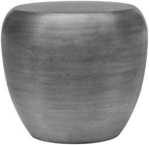 Meridian Furniture Capsule Sculptural Cast Aluminum Side Table with Elegant Finish for Modern Living Room Accent Silver 99062Silver-ET