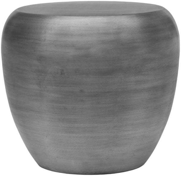 Meridian Furniture Capsule Sculptural Cast Aluminum Side Table with Elegant Finish for Modern Living Room Accent Silver 99062Silver-ET