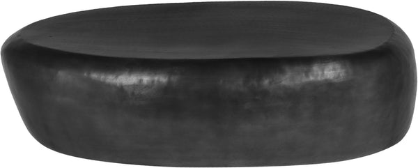 Meridian Furniture Capsule Sculptural Cast Aluminum Oval Coffee Table with Antique Finish for Modern Living Rooms Black 54" W x 28" D x 14.5" H 99063Black-CT