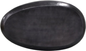 Meridian Furniture Capsule Sculptural Cast Aluminum Oval Coffee Table with Antique Finish for Modern Living Rooms Black 54" W x 28" D x 14.5" H 99063Black-CT