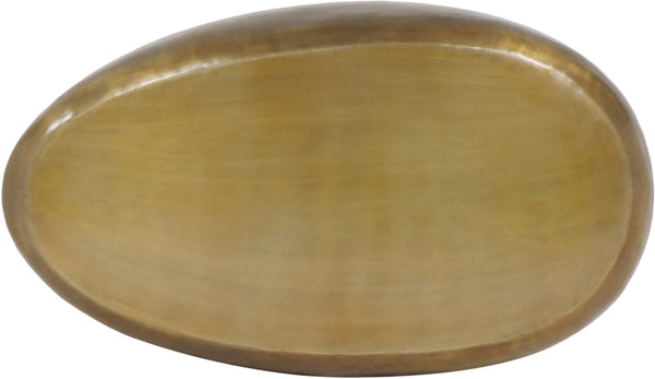 Meridian Furniture Capsule Sculptural Cast Aluminum Oval Coffee Table with Antique Finish for Modern Living Rooms Gold 54" W x 28" D x 14.5" H 99063Gold-CT
