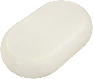 Meridian Furniture Pebble Shaped Fiberglass Concrete Coffee Table for Indoor Outdoor Organic Modern Living Spaces 48" W x 30" D x 14" H 99066Cream-CT