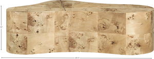 Zaire Burl Coffee Table 99067Burl-CT Meridian Furniture