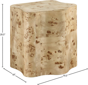 Zaire Burl End Table 99067Burl-ET Meridian Furniture