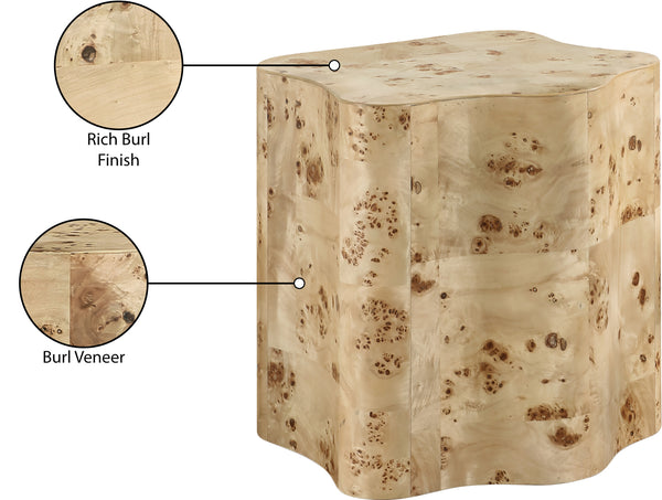 Zaire Burl End Table 99067Burl-ET Meridian Furniture
