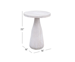 Basset Mirror Aimee Accent Table - Coastal Farmhouse Charm With Solid Mango Wood And Elegant White-wash Finish White Wood 9907-lr-223