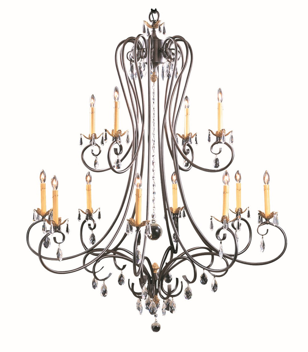 Framburg 12-light Elegant Liebestraum Foyer Chandelier - Crystal-trimmed Design For Any Stunning Space Mahogany Bronze Metal 9907 Mb