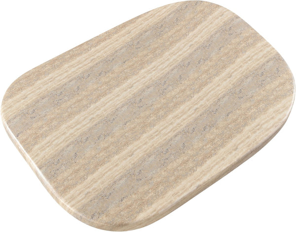 Meridian Furniture Prato Sculptural Concrete Oval Coffee Table with Art Deco Pedestal Base for Indoor Outdoor Use Travertine 99070Travertine-CT