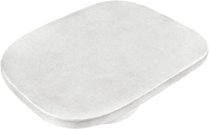 Meridian Furniture Prato Sculptural Concrete Oval Coffee Table with Art Deco Pedestal Base for Indoor Outdoor Use White 99070White-CT