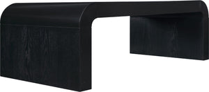 Meridian Furniture Toulon Oak Veneer Coffee Table with Curved Edges and Low Profile for Modern Living Rooms Black 99072Black-C