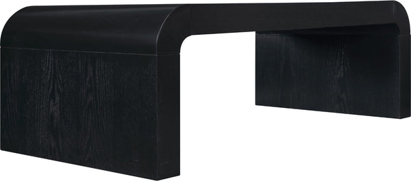 Meridian Furniture Toulon Oak Veneer Coffee Table with Curved Edges and Low Profile for Modern Living Rooms Black 99072Black-C