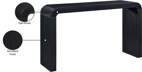 Meridian Furniture Toulon Oak Veneer Console Table Slim Contemporary Entryway Accent for Living Room Decor Black 99072Black-T