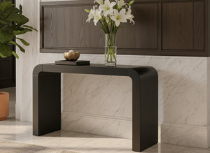 Meridian Furniture Toulon Oak Veneer Console Table Slim Contemporary Entryway Accent for Living Room Decor Black 99072Black-T