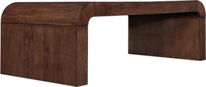 Meridian Furniture Toulon Oak Veneer Coffee Table with Curved Edges and Low Profile for Modern Living Rooms Brown 99072Brown-C